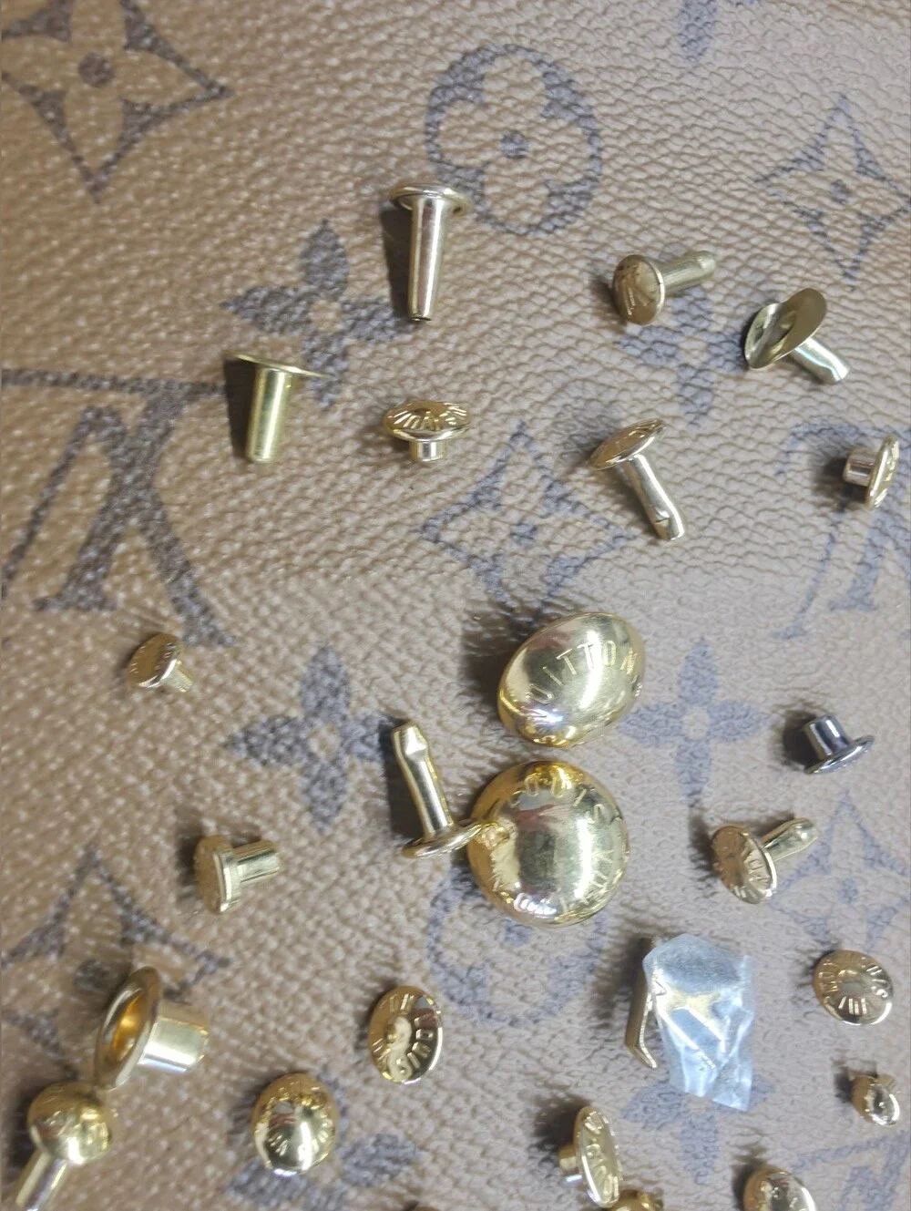 Louis Vuitton Gold Metal Stud and rivets Hardware Assortment